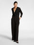 Elegant jumpsuit with embroidered sleeves and bodice image number 0