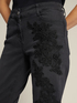Black sustainable cotton embroidered Skinny jeans image number 3