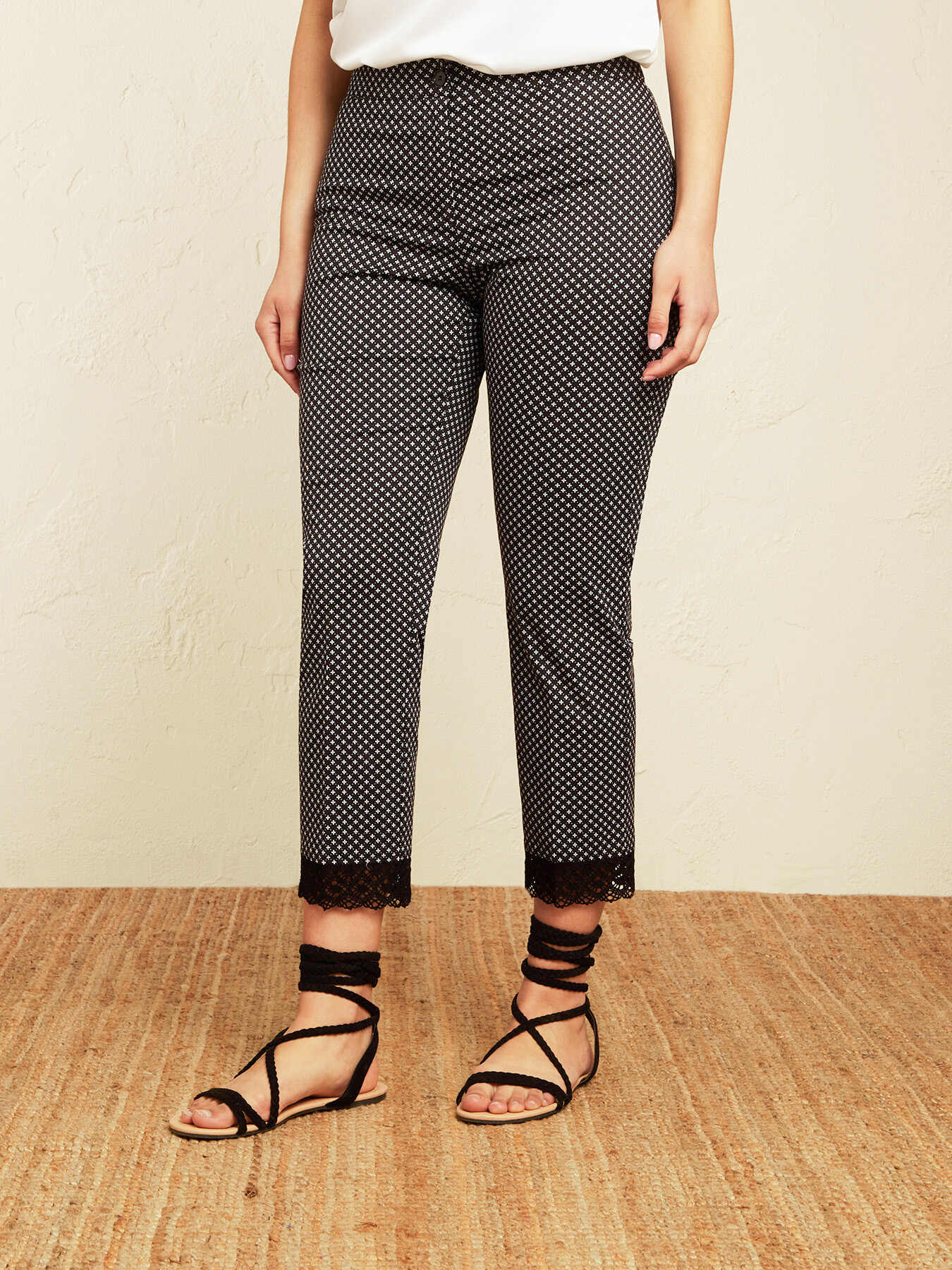 Geometric patterned trousers image number 3