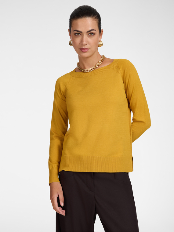 Viscose crew neck sweater