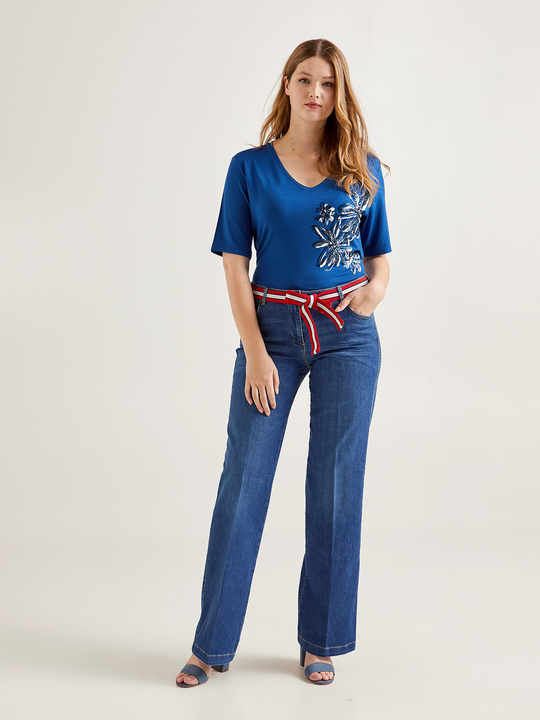 Elenamiro: T-shirt estampada Azul_1