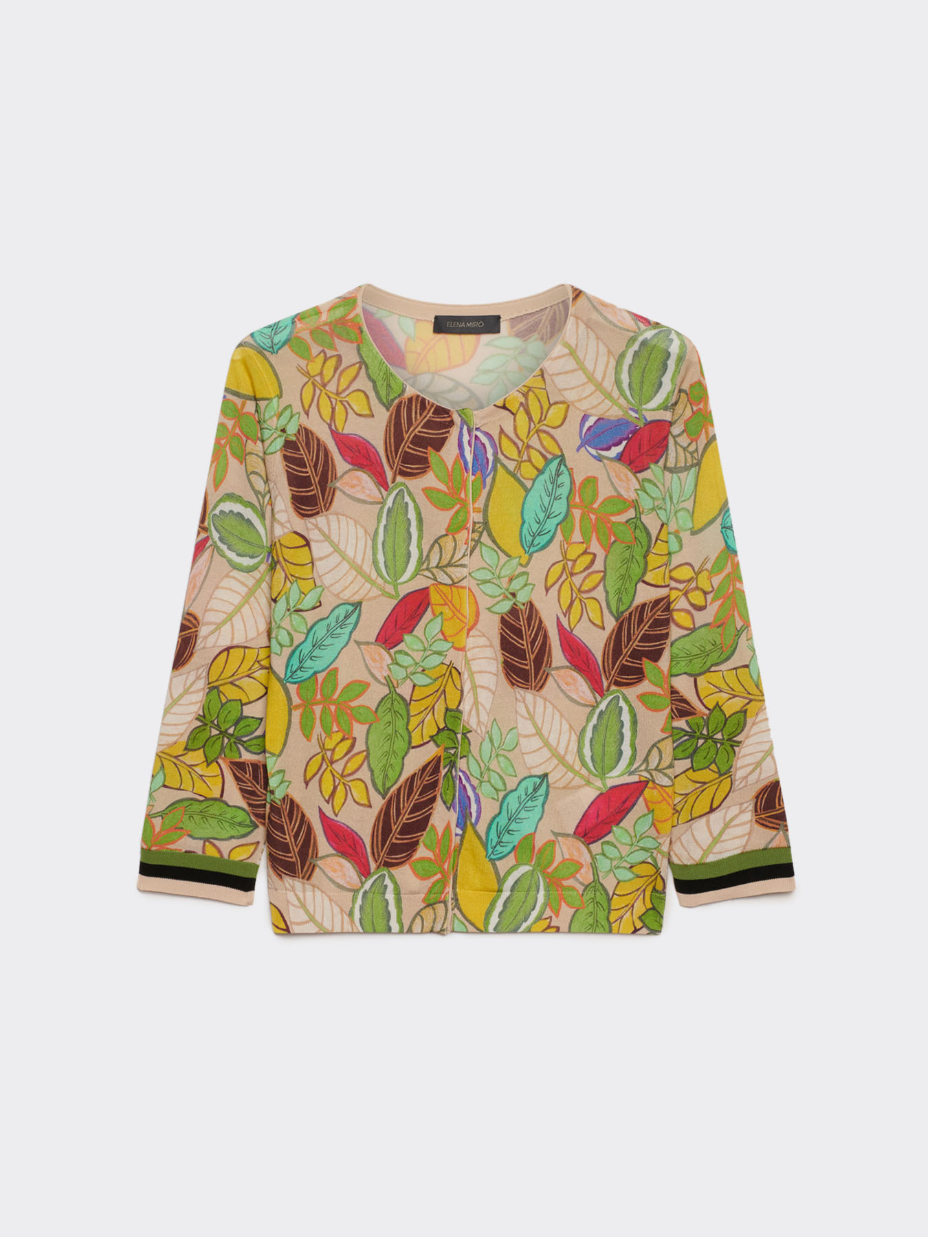 Kurze bedruckte Strickjacke image number 5