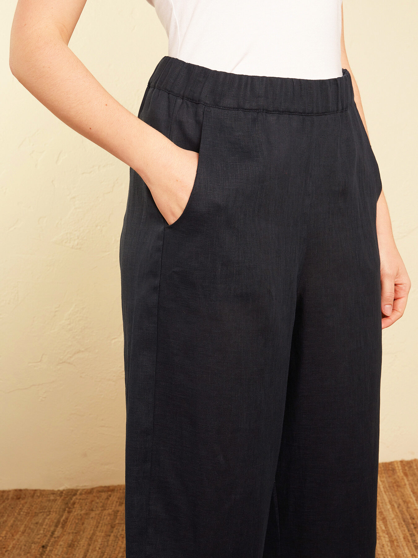 PANTALON SLOUCHY EN PUR LIN image number 3