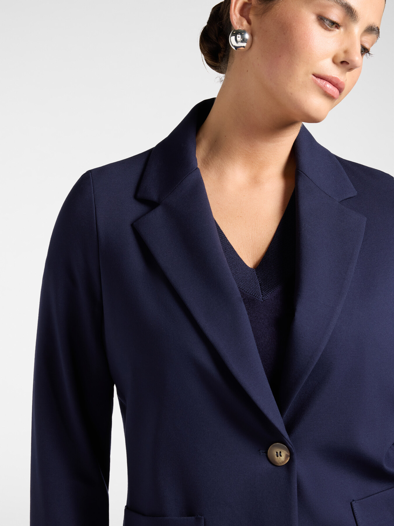 Viscose blend single-breasted blazer image number 3