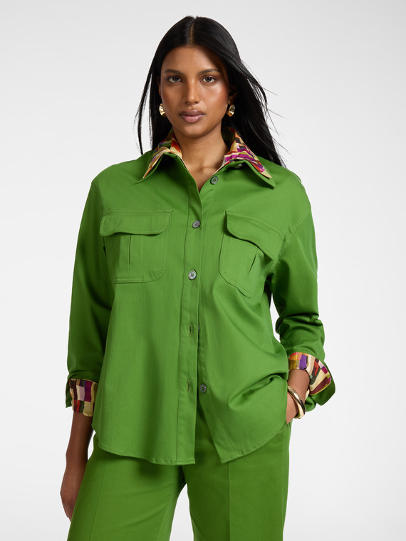 Chemise en gabardine avec poches