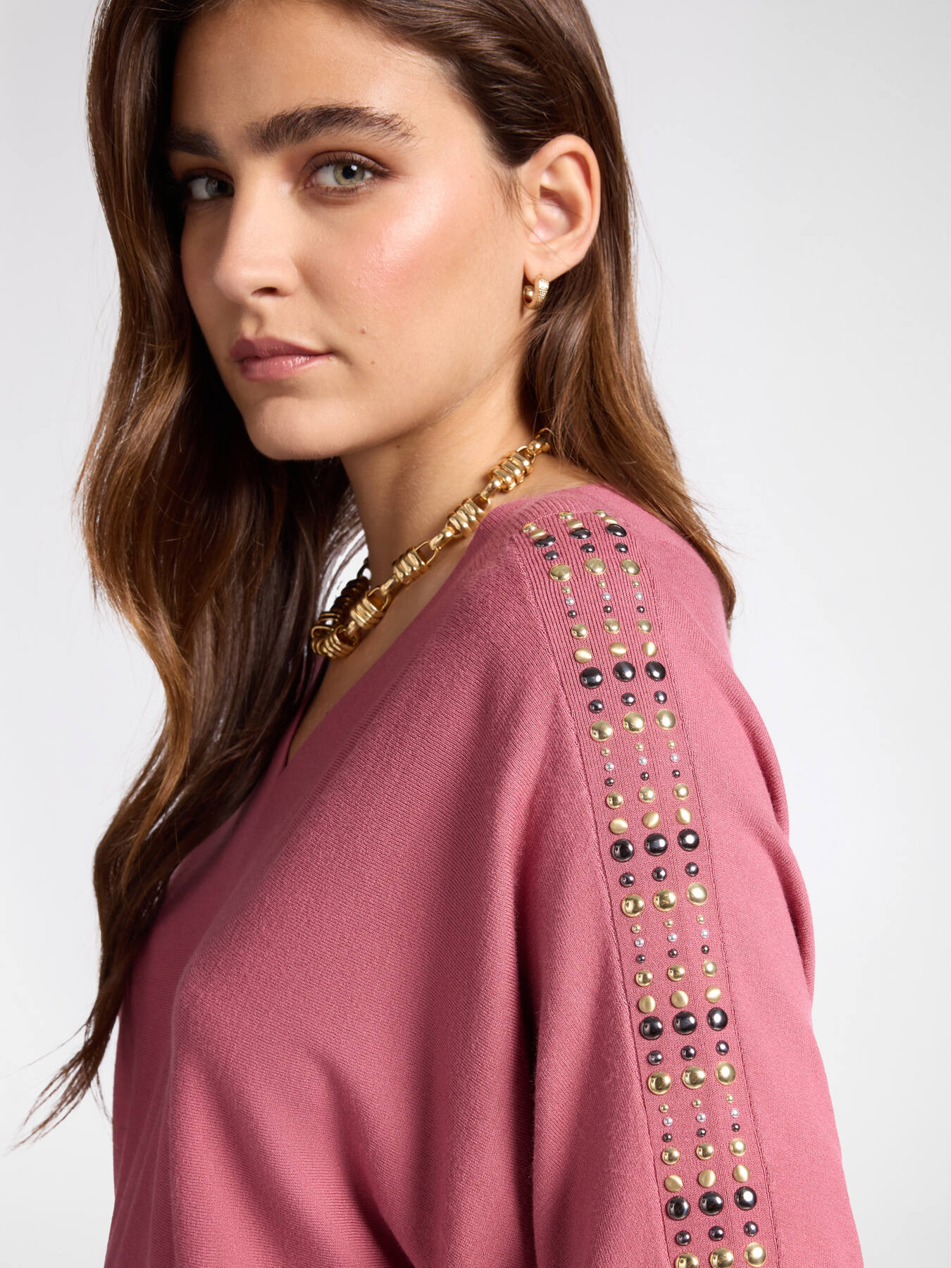 Pullover mit Nieten an den &Auml;rmeln image number 3