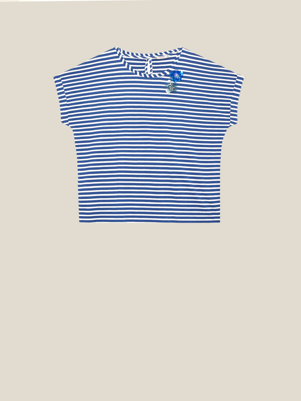 Elenamiro: T-shirt listada com aplica&ccedil;&otilde;es_8