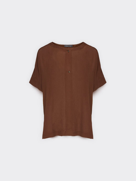 Kimono sleeve T-shirt with jewel buttons