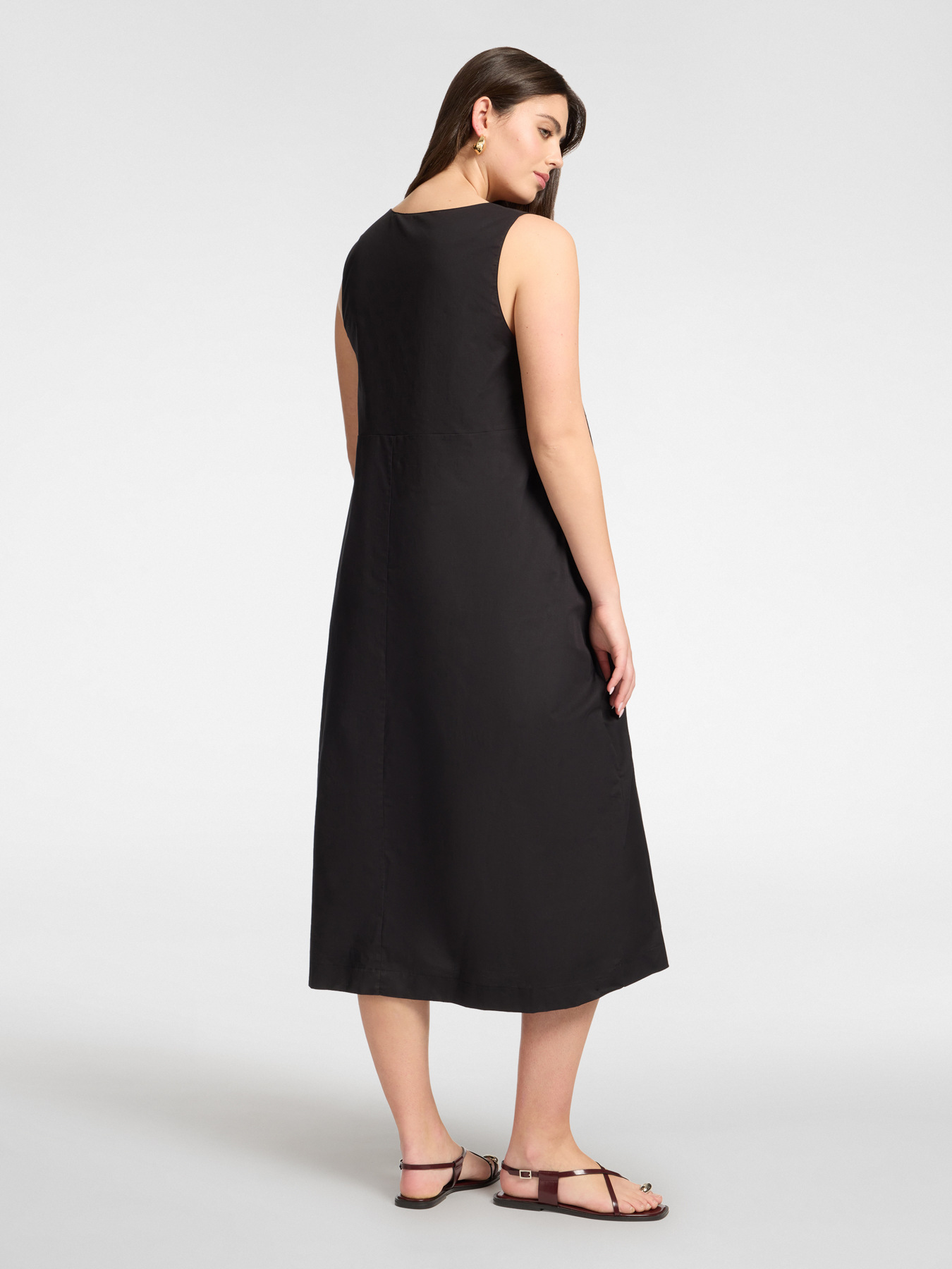 Vestido barrel em popeline image number 1