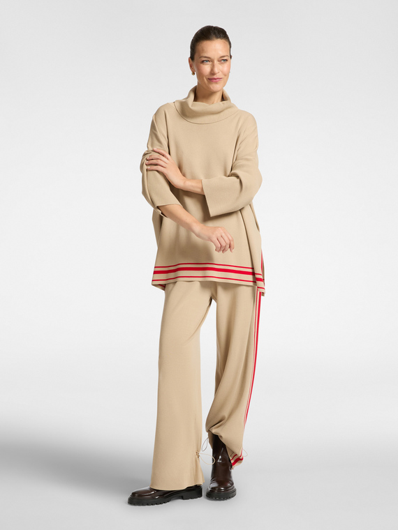 Pantalon en tricot à jambes larges