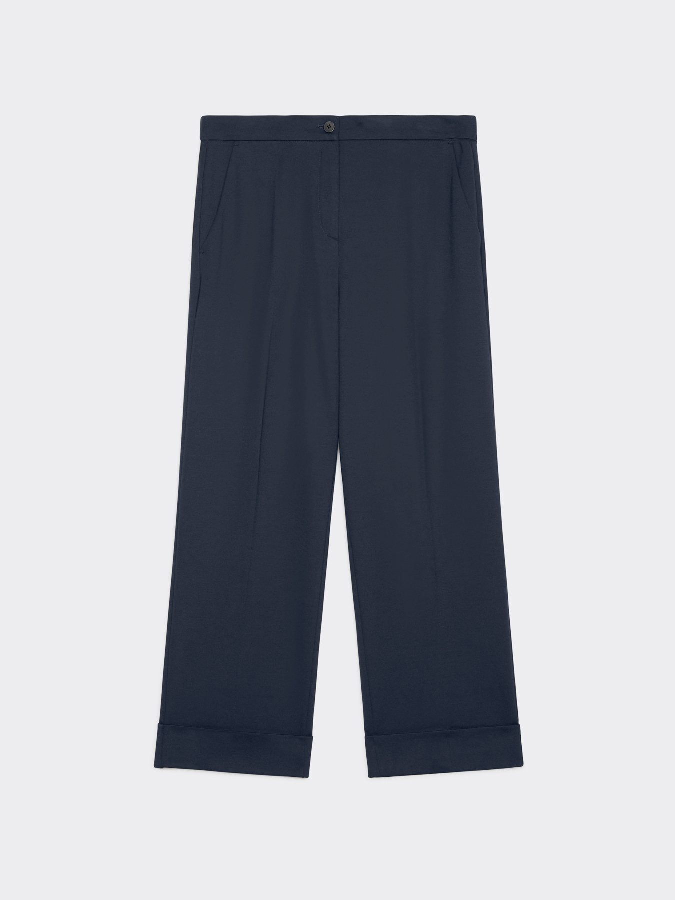 Pantalones cropped de un solo color image number 4