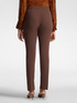 Slim-fit trousers in cotton-blend cr&ecirc;pe image number 1