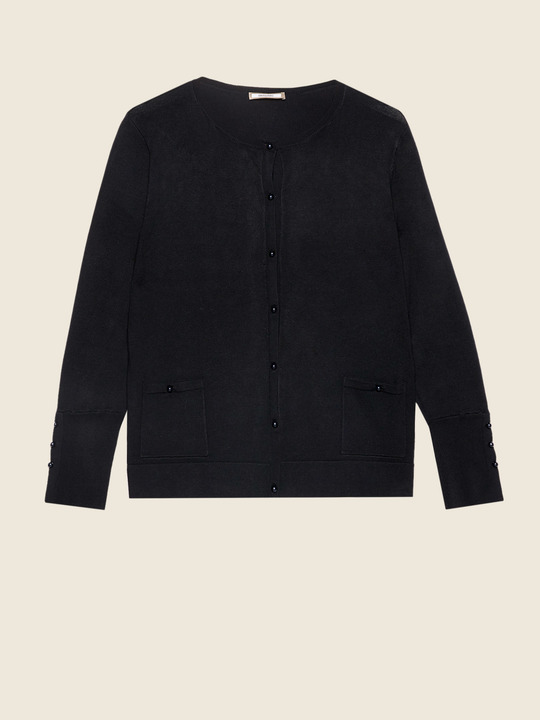 Elenamiro&nbsp;: Cardigan avec perles Bleu_1