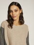 Two-colour sweater with detachable cowl image number 3