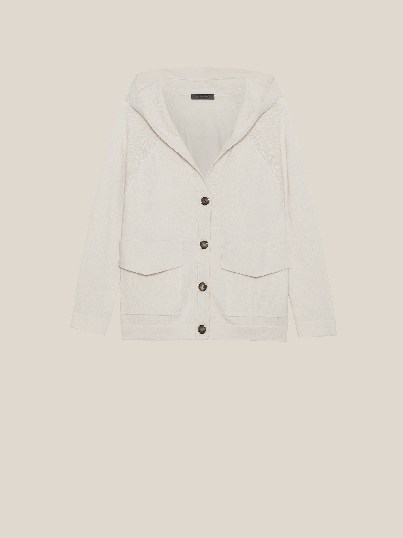 100% wool cardigan with hood image number 4