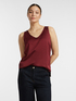 Stretch viscose V neck top image number 0