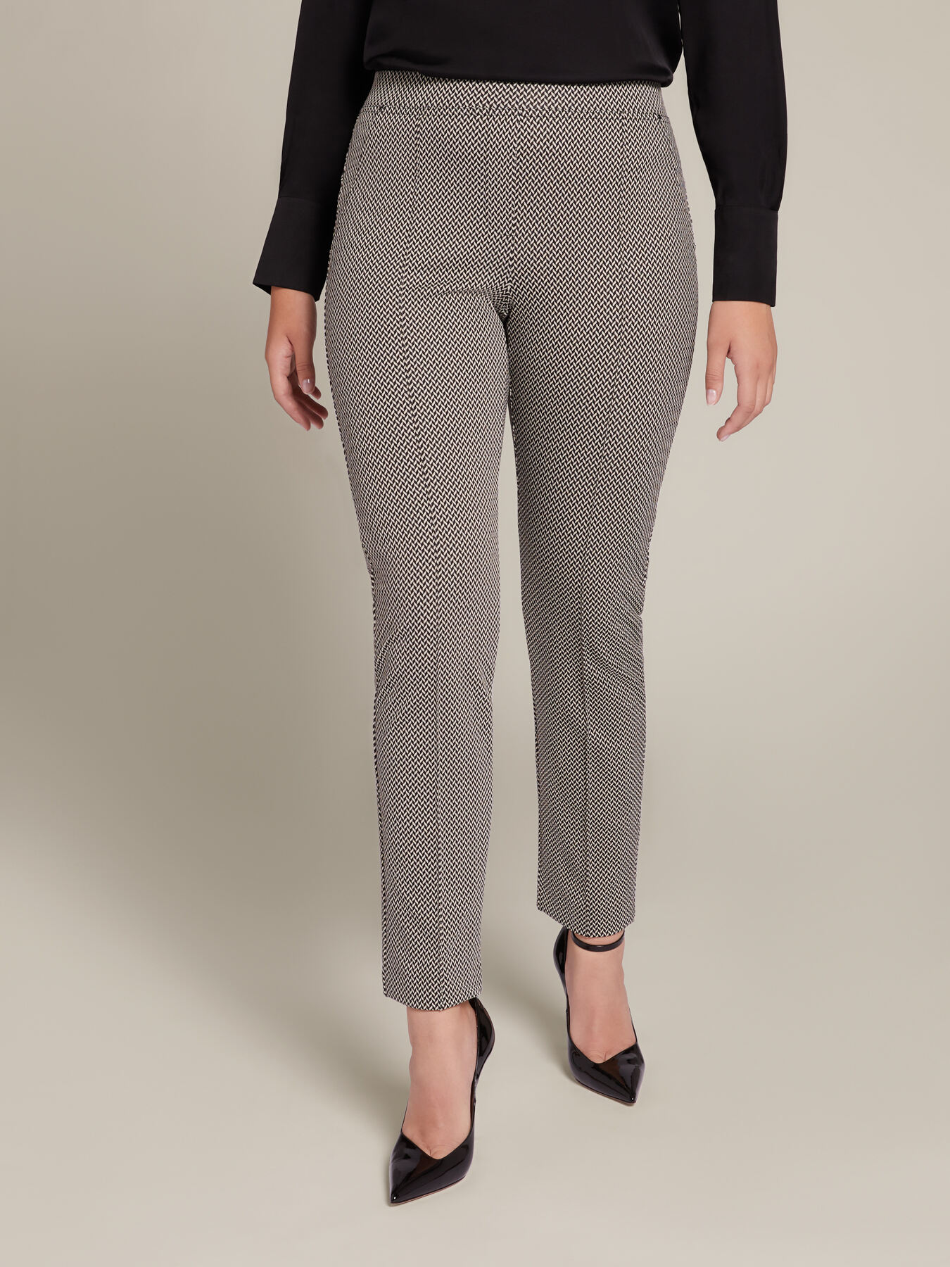 Pantalon jacquard extensible image number 2