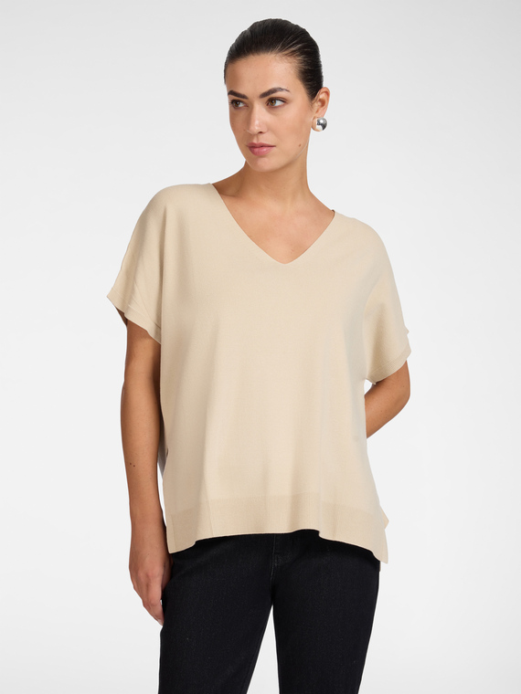 Pull en viscose col V