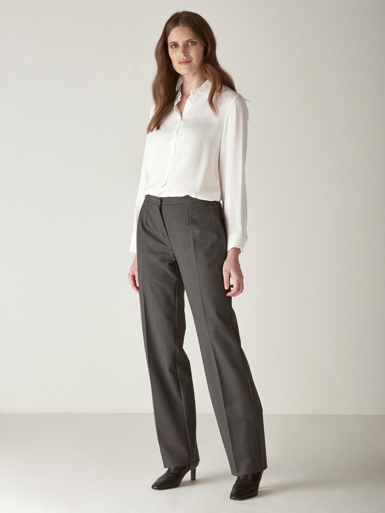 WIDE-LEG TWILL TROUSERS image number 0