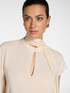 Long asymmetric blouse with sash image number 3