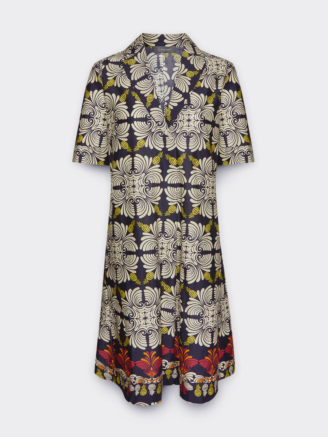 Abito stampato in cotone stretch image number 4