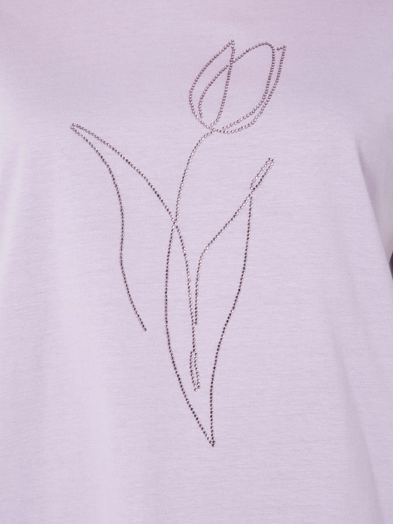 T-shirt con fiore in cristalli image number 3