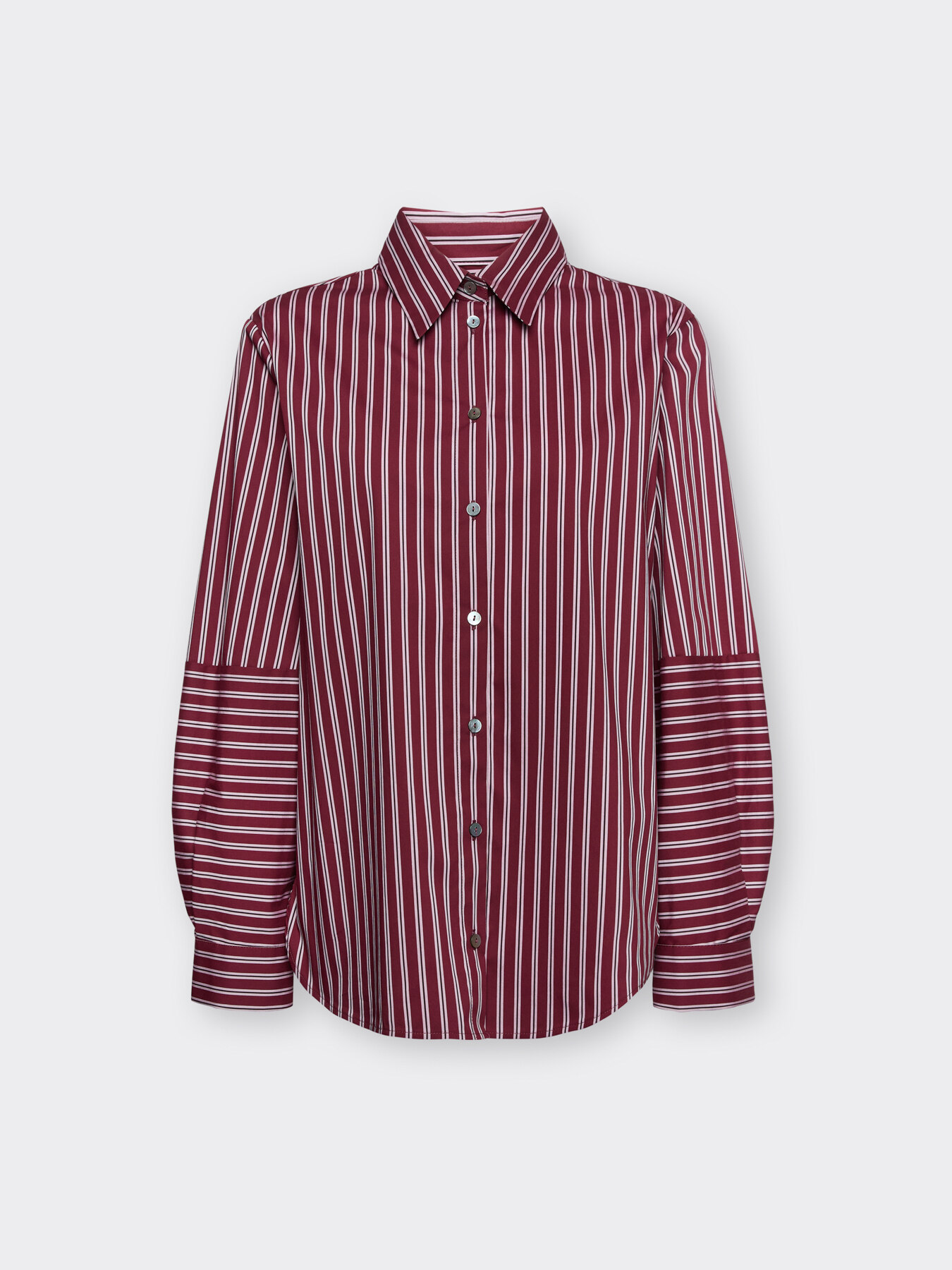Camicia misto cotone a righe image number 4