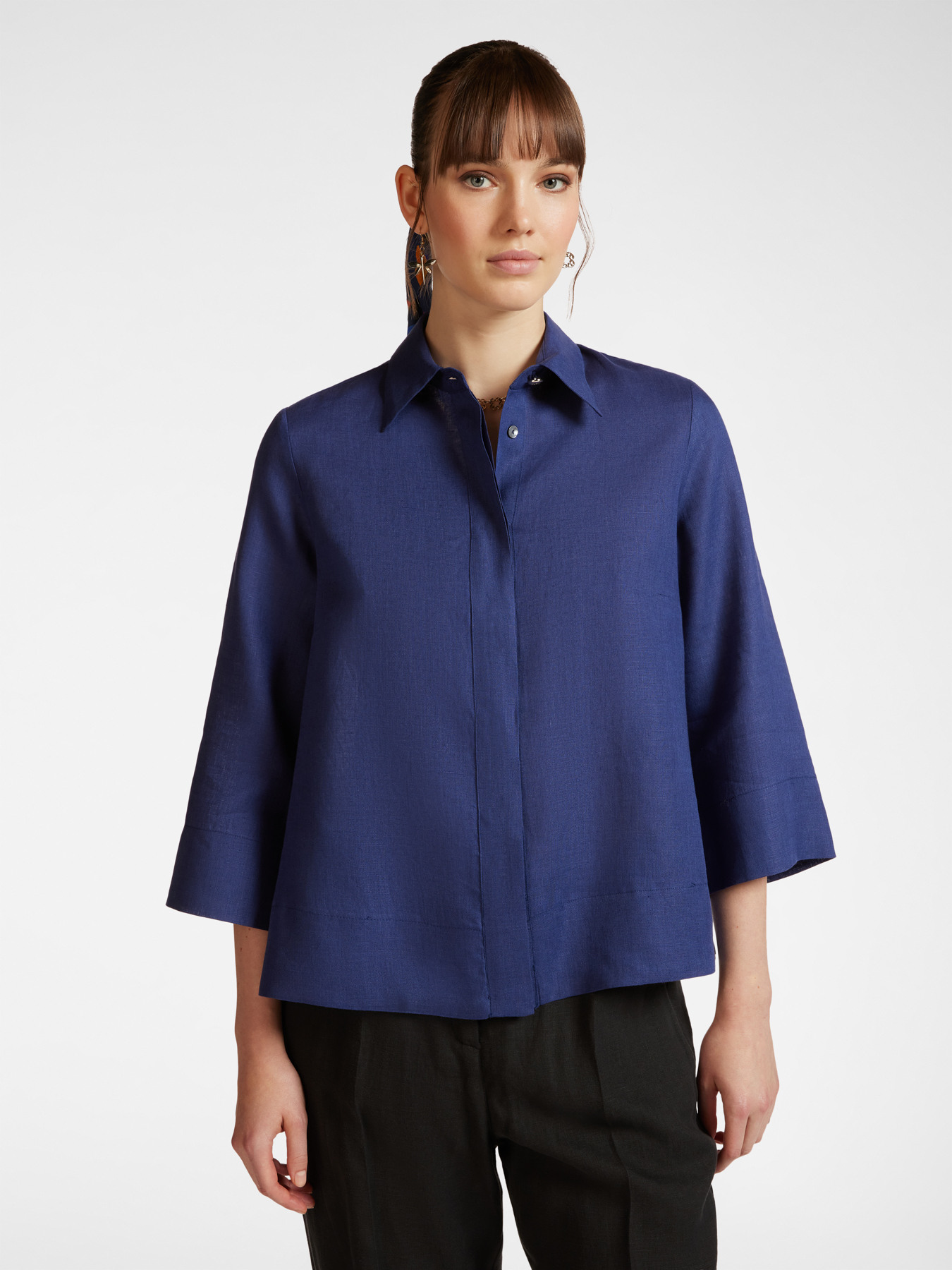 Camisa relaxed fit de lino image number 0