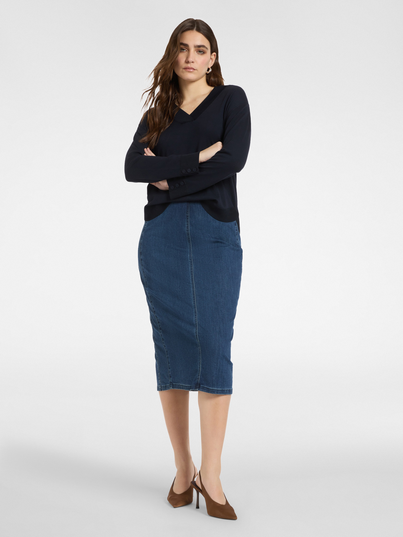 Camisola de malha com decote em V image number 2