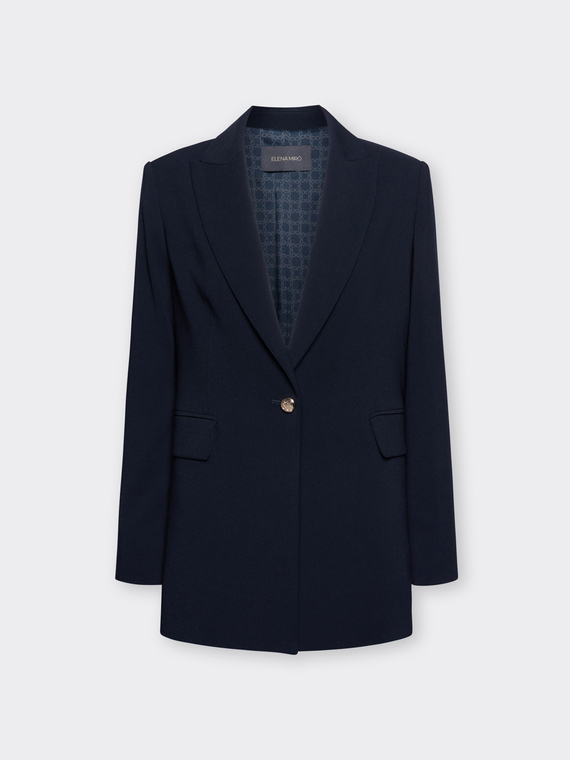 Cr&ecirc;pe blazer with Monogram button