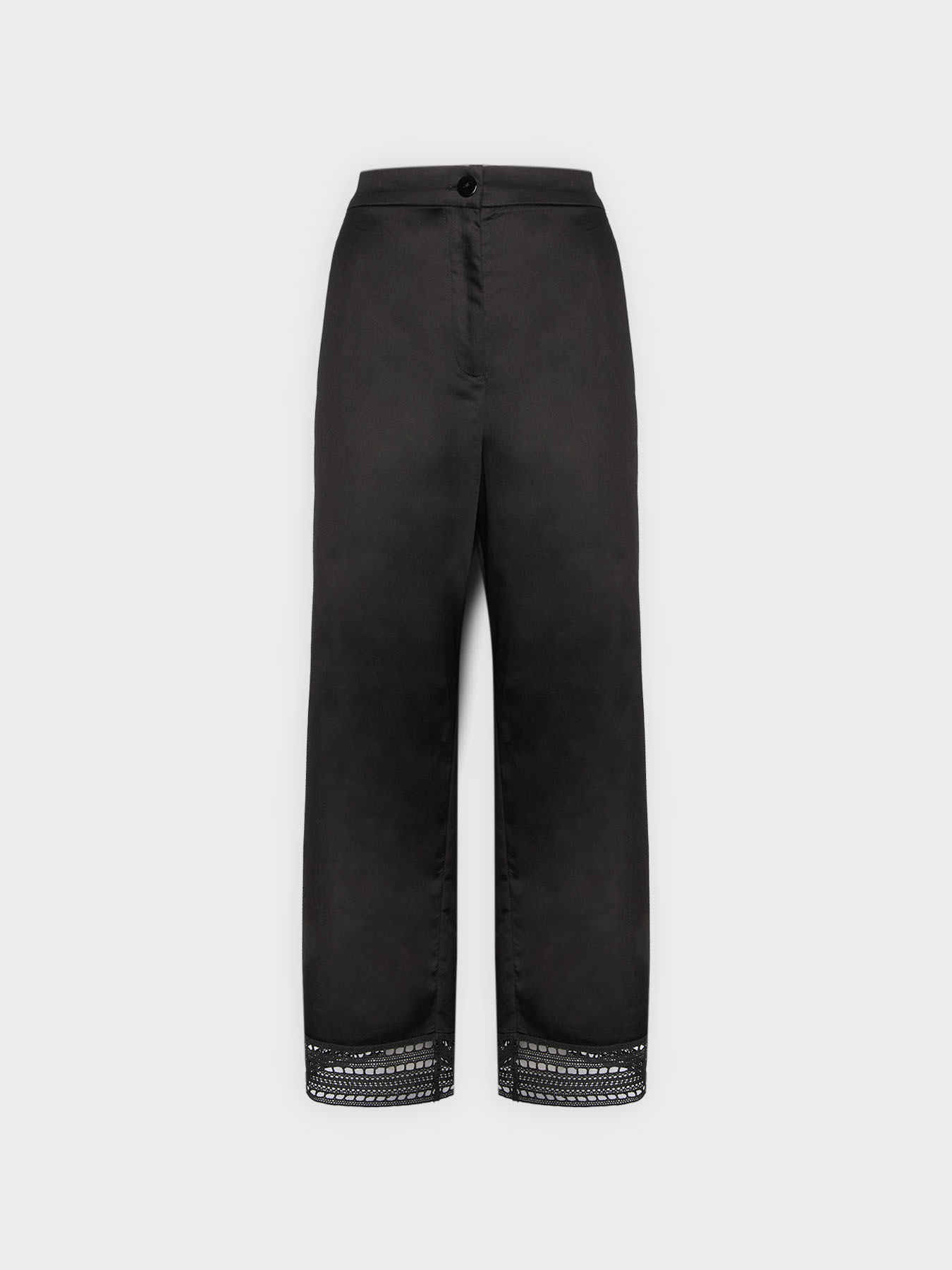 Pantalon en m&eacute;lange de coton avec dentelle image number 4