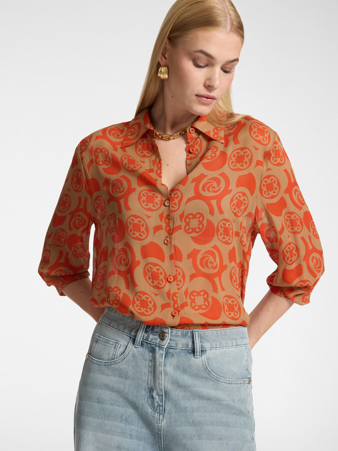 Camisa em viscose estampada image number 0
