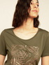 T-shirt with leaf print image number 3