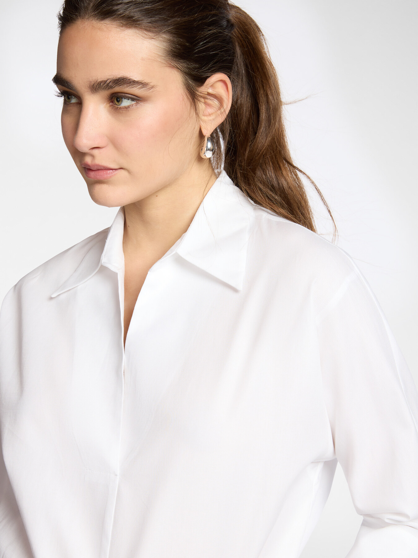 Three-quarter sleeve poplin shirt image number 3