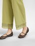 Mixed cotton trousers with lace image number 3