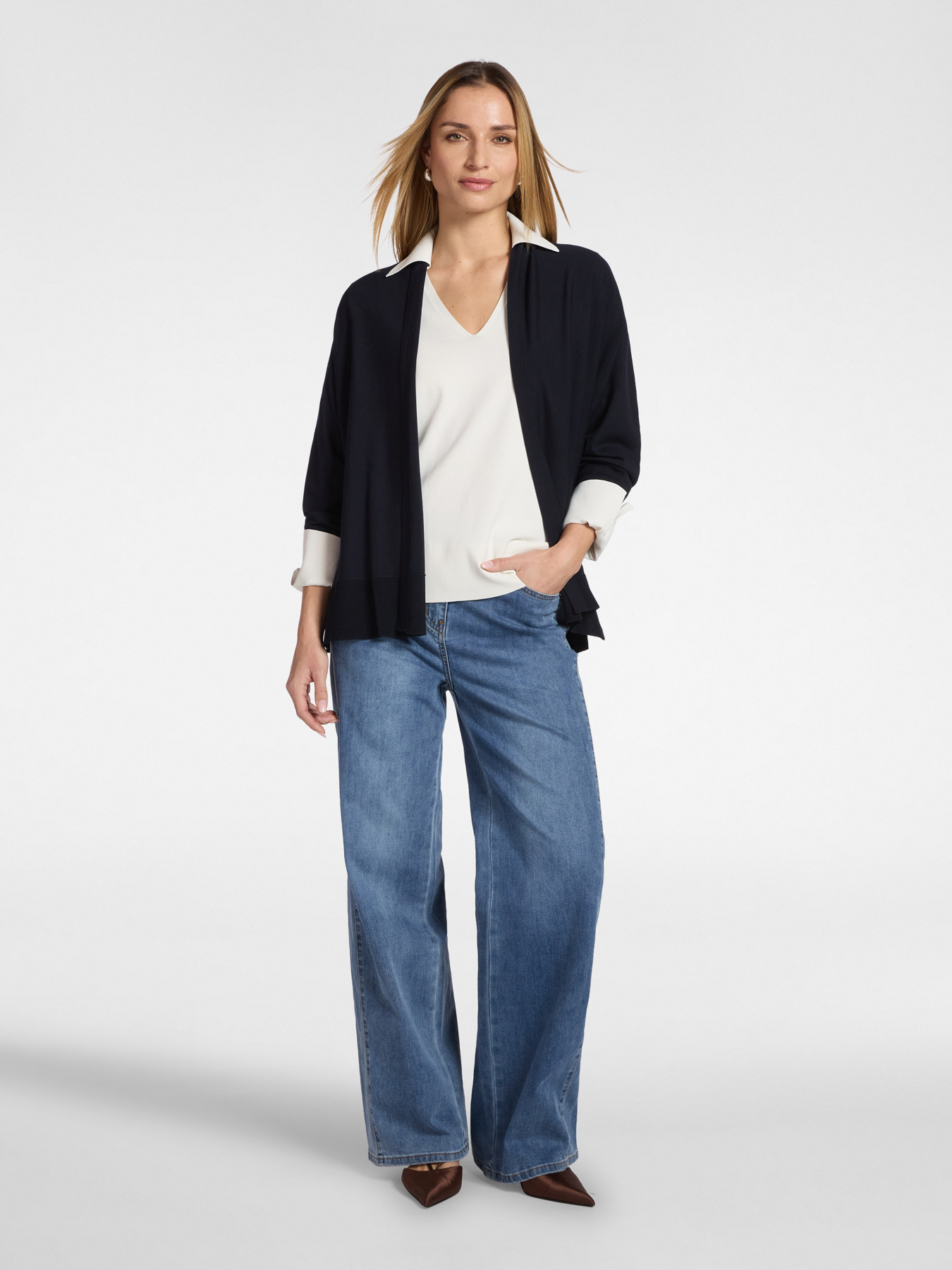 Cardigan ouvert devant en m&eacute;lange viscose image number 2