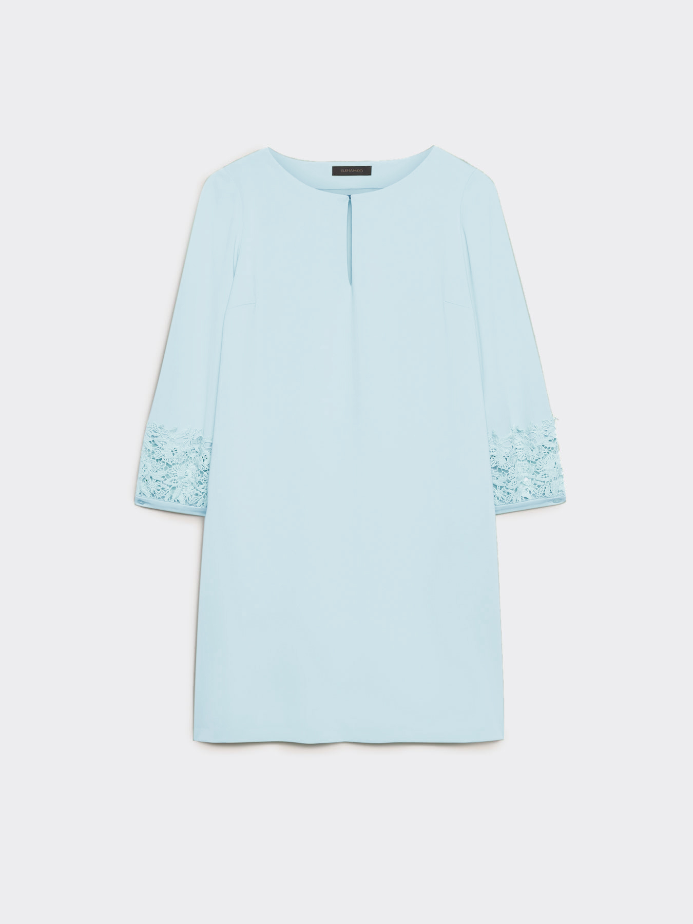 Abito elegante in cady con pizzo image number 3