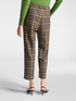 Chequered fabric cropped trousers image number 1