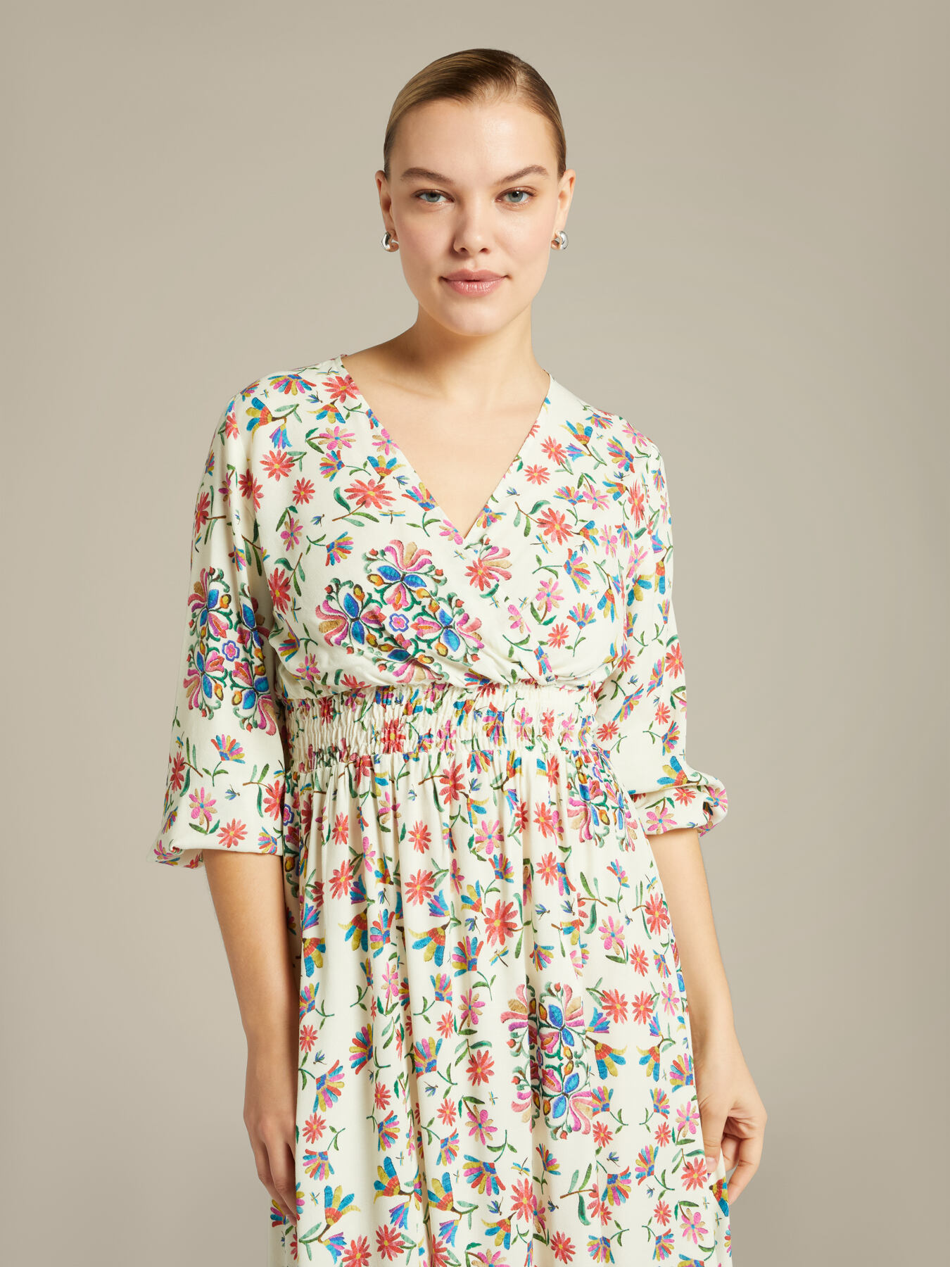 Vestido largo estampado de viscosa ECOVERO&trade; image number 2