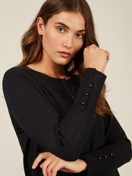 Elenamiro&nbsp;: Cardigan avec perles Bleu_1