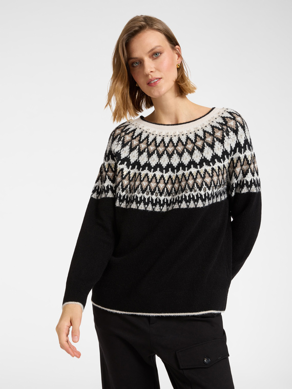Hand-embroidered "fair isle" sweater