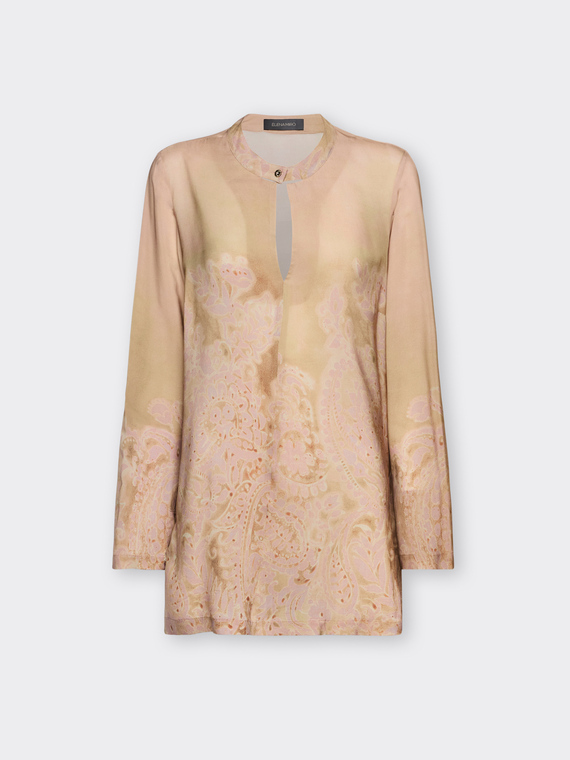 Blouse longue imprim&eacute;e