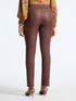 Pantaloni slim in tessuto spalmato image number 1