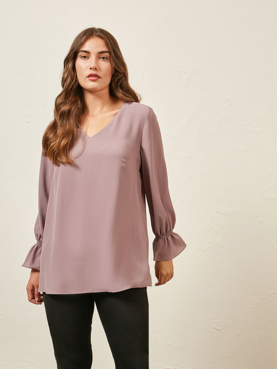 Elenamiro&nbsp;: Blouse en cr&ecirc;pe Rose_1