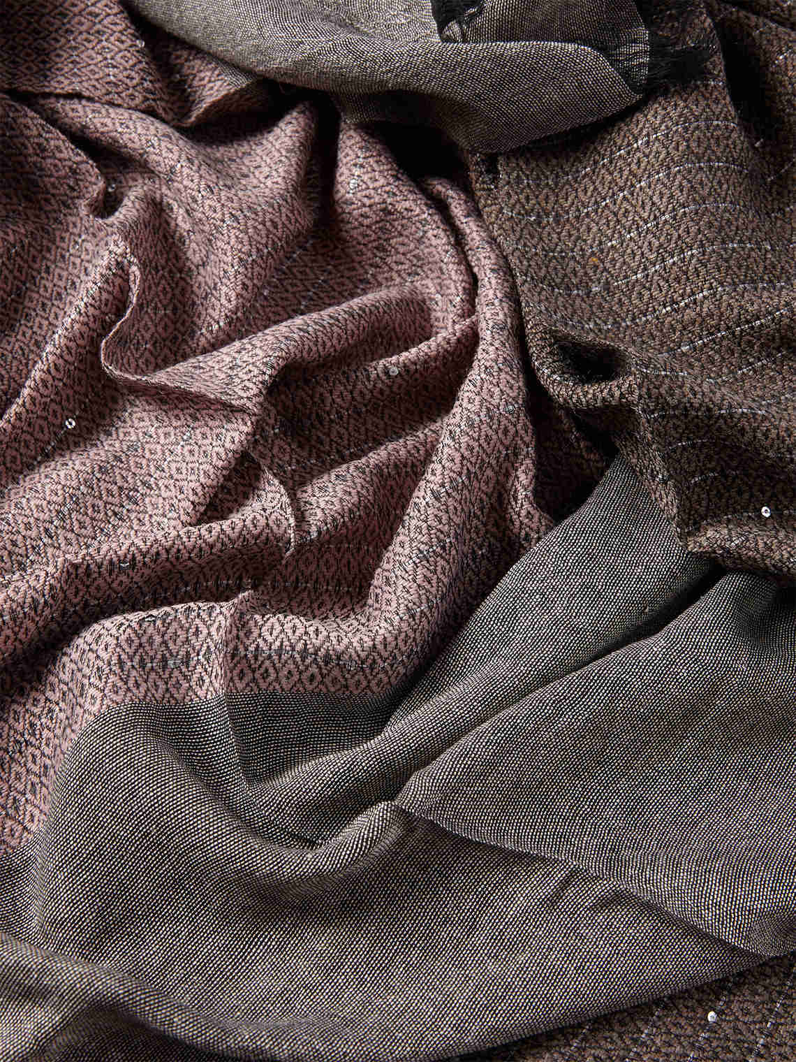 Elenamiro: Sciarpa fantasia con micro paillettes Rosa_5