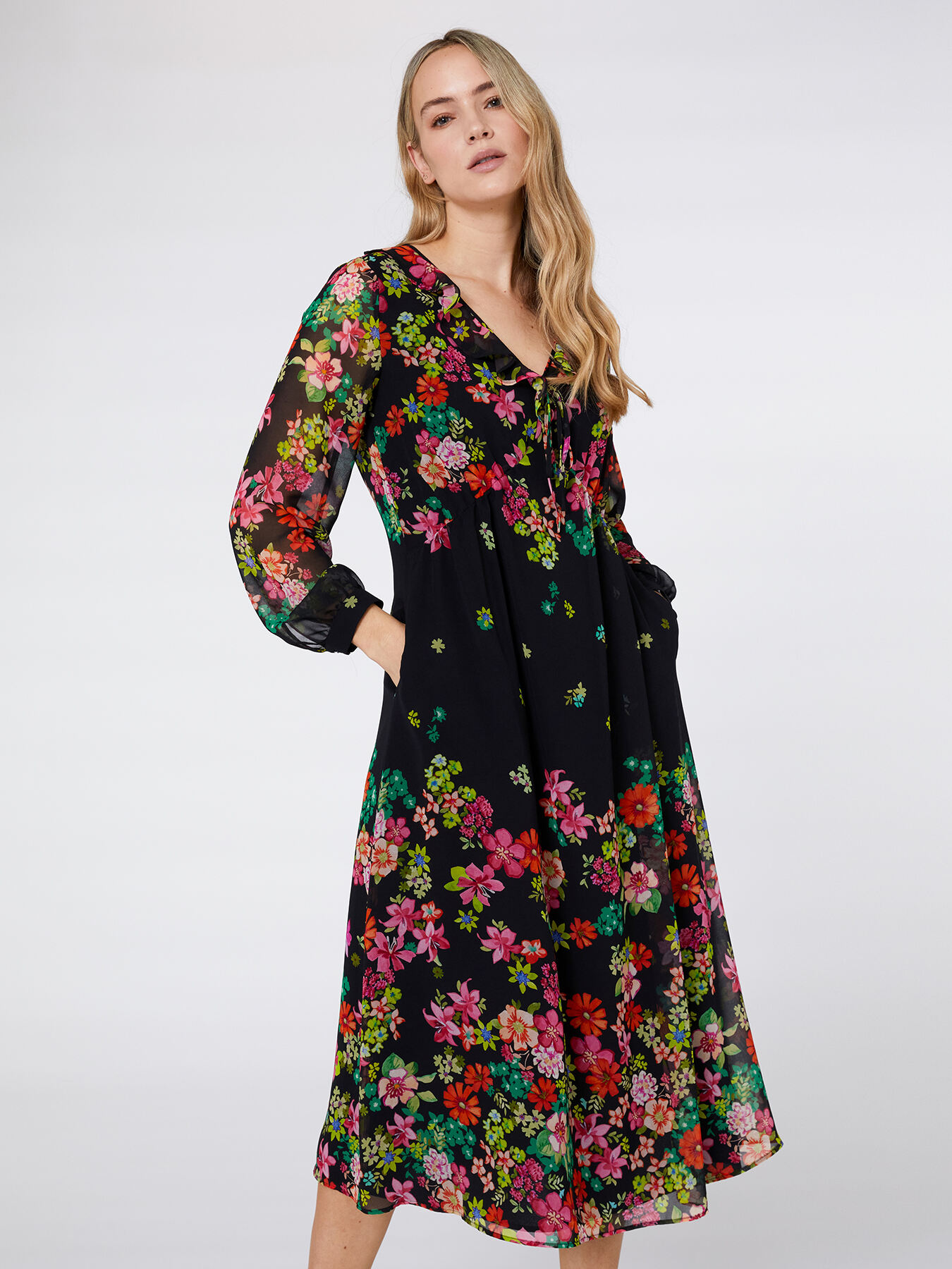 Robe en georgette imprim&eacute;e image number 5