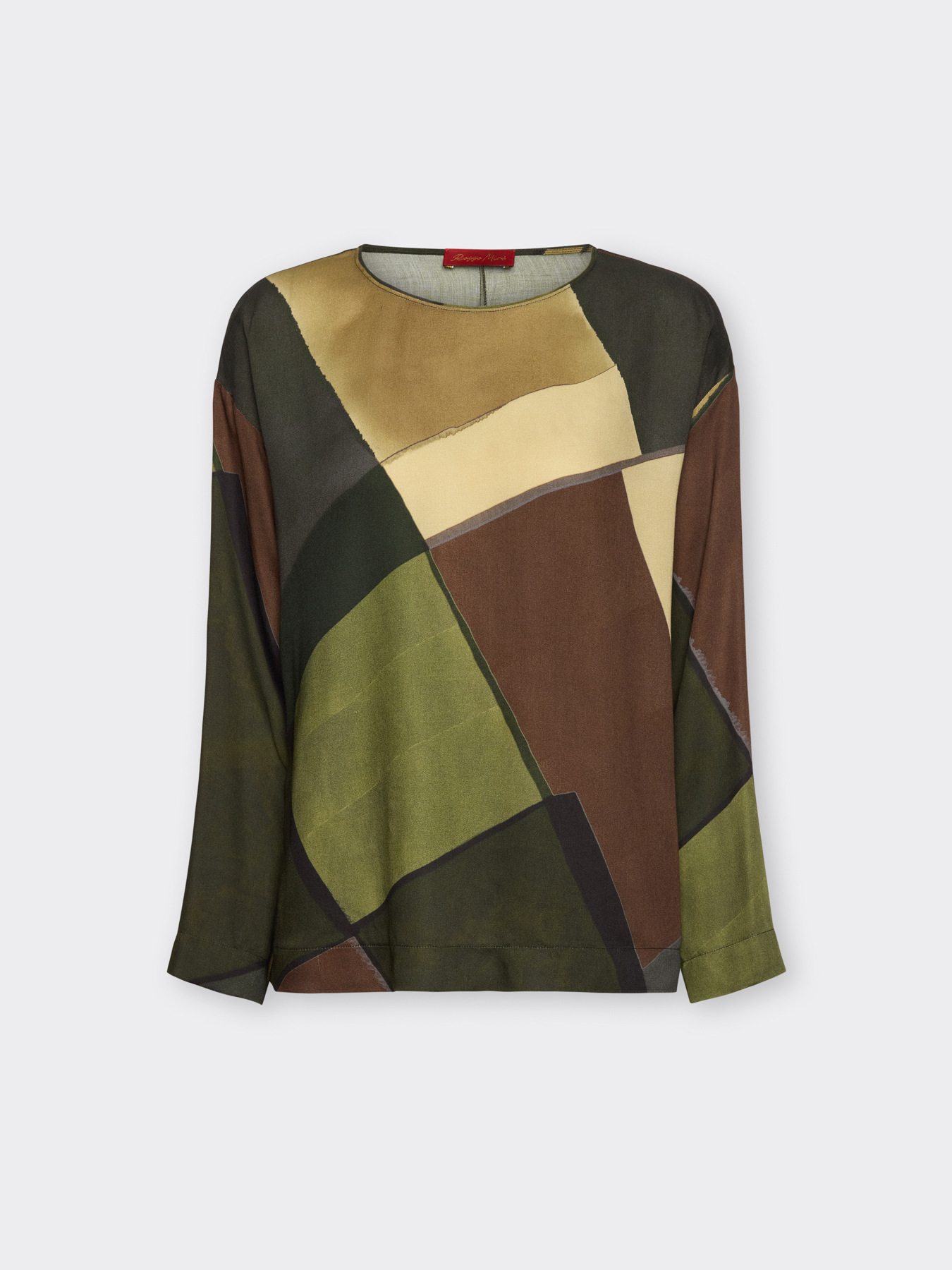 Printed satin blouse image number 4