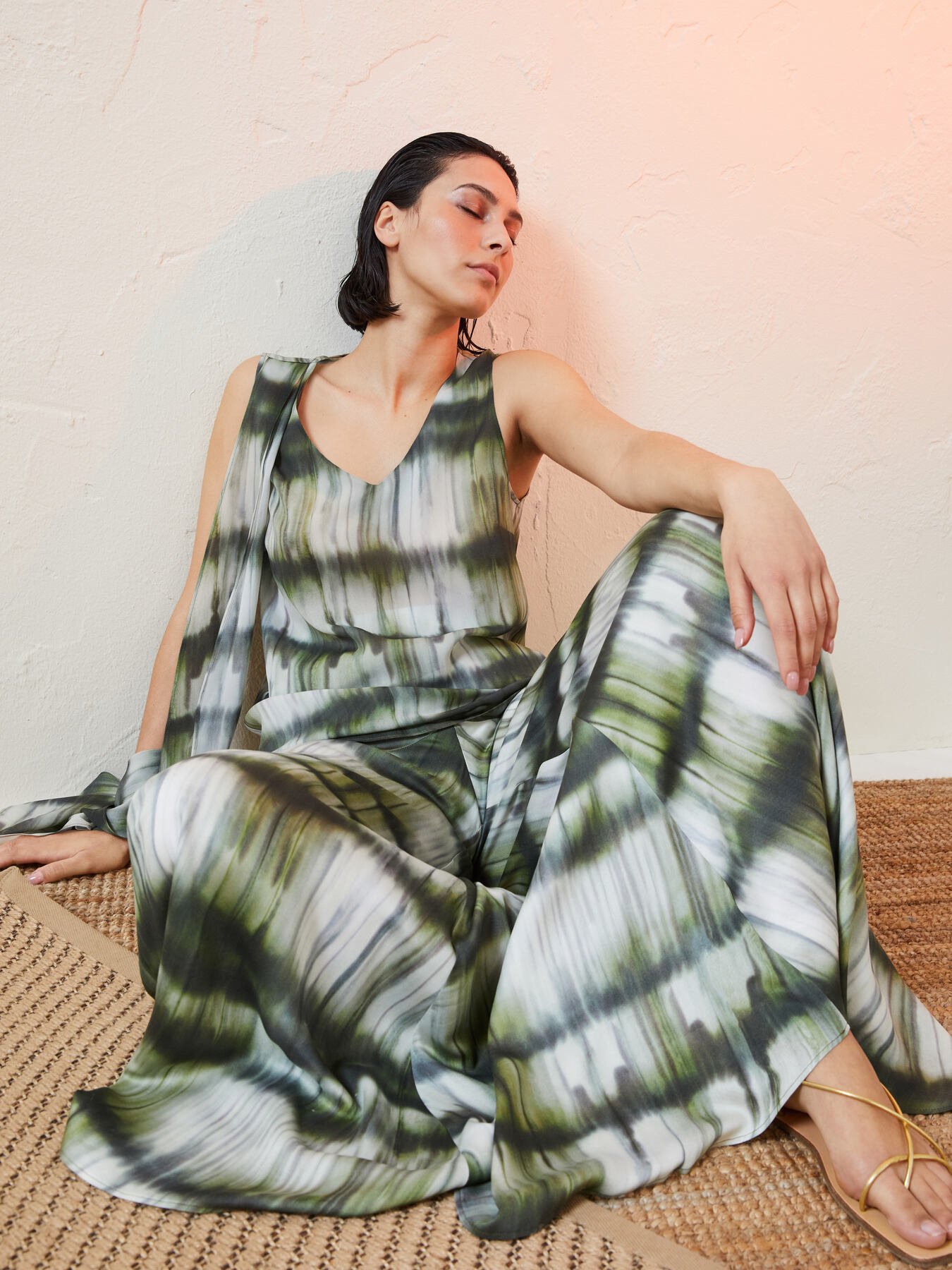 Wide printed trousers Lisa Von Tang for Elena Miro image number 2