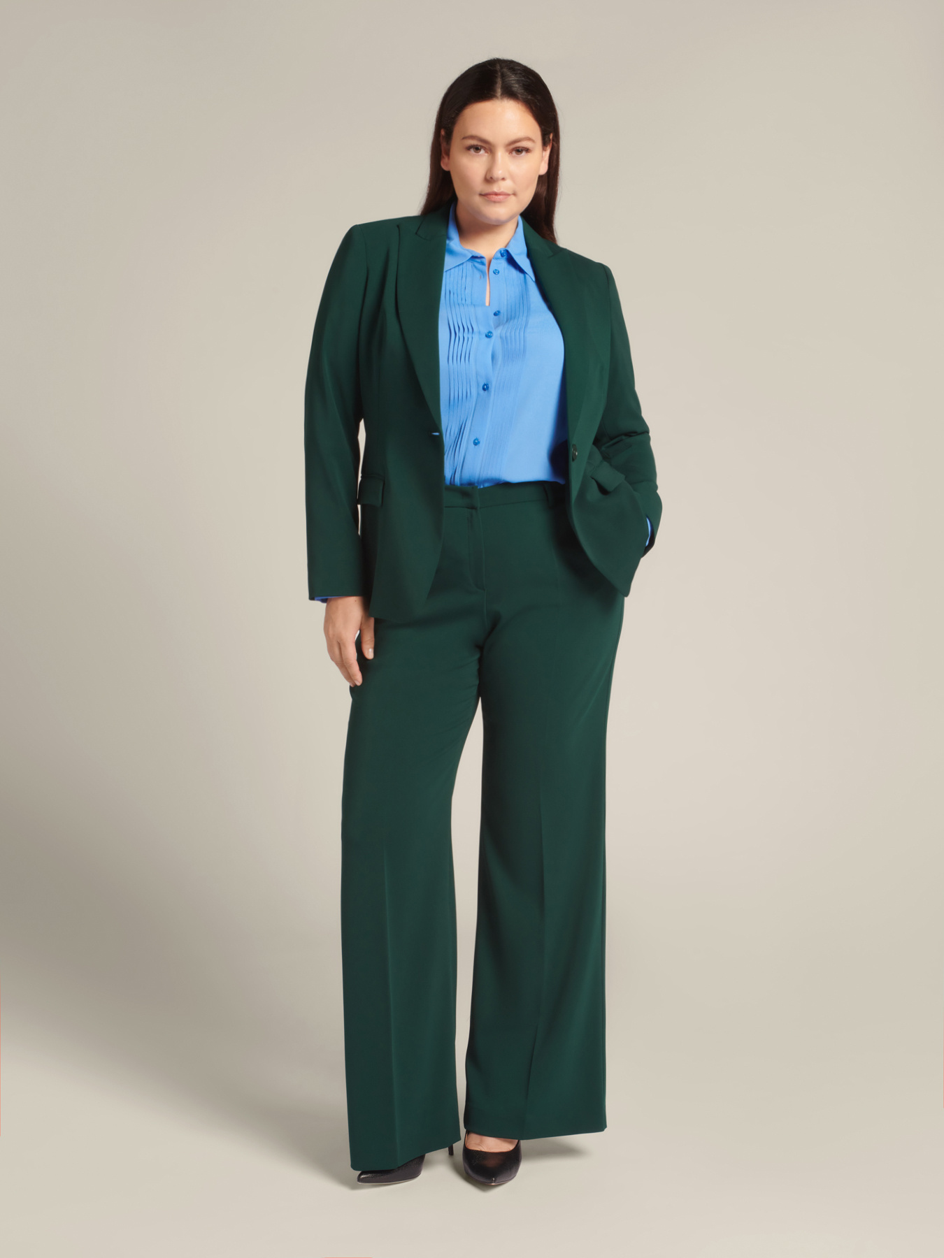 Flowing stretch cady trousers image number 5