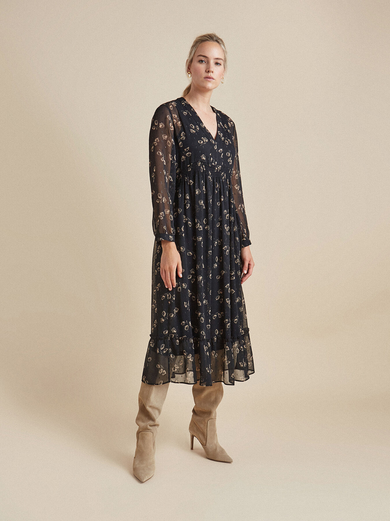 Vestido longo estampado image number 0